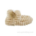 Home Plush Slipper Booties With Rubber Sole